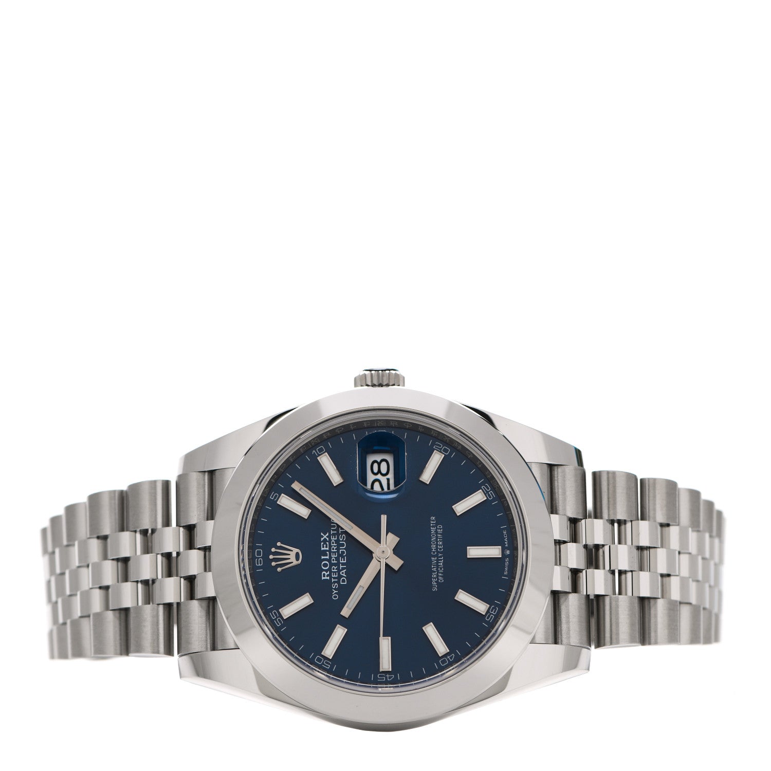Rolex Stainless Steel 41mm Oyster Perpetual Datejust Watch Blue 126300 2 of 5