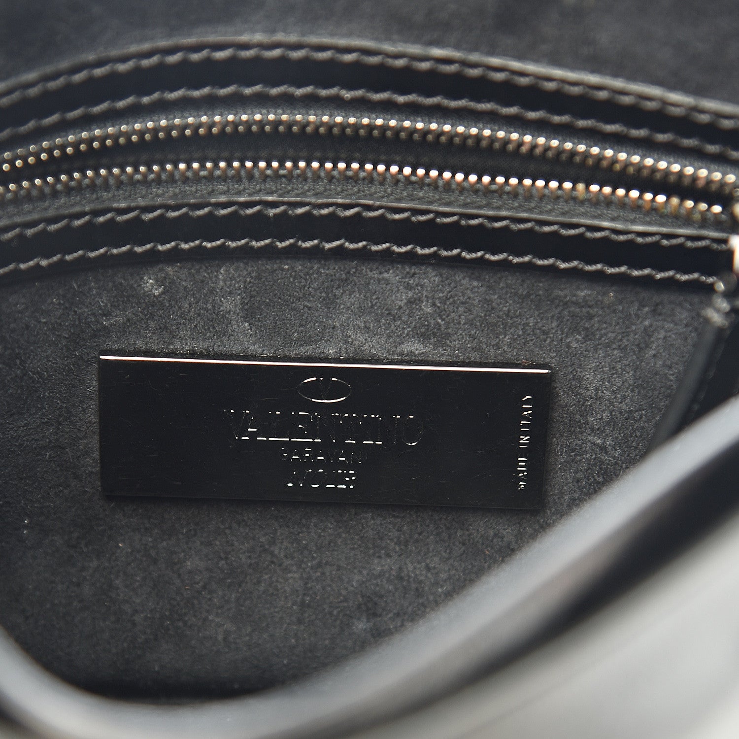 Valentino Garavani Craquele Calfskin Rockstud Shoulder Flap Messenger Bag Black 5 of 14