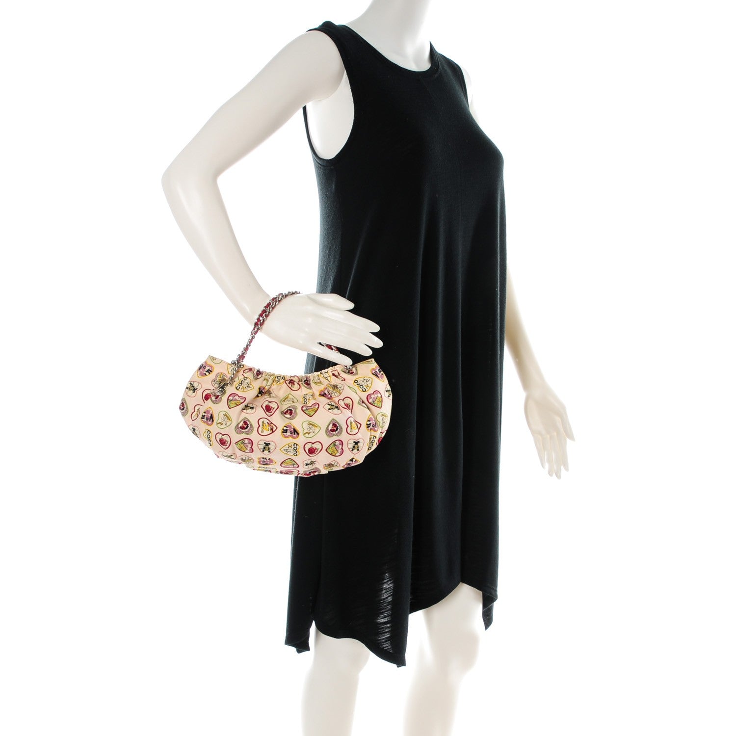 Chanel Canvas Coco Hearts Shoulder Bag Pink 2 of 7