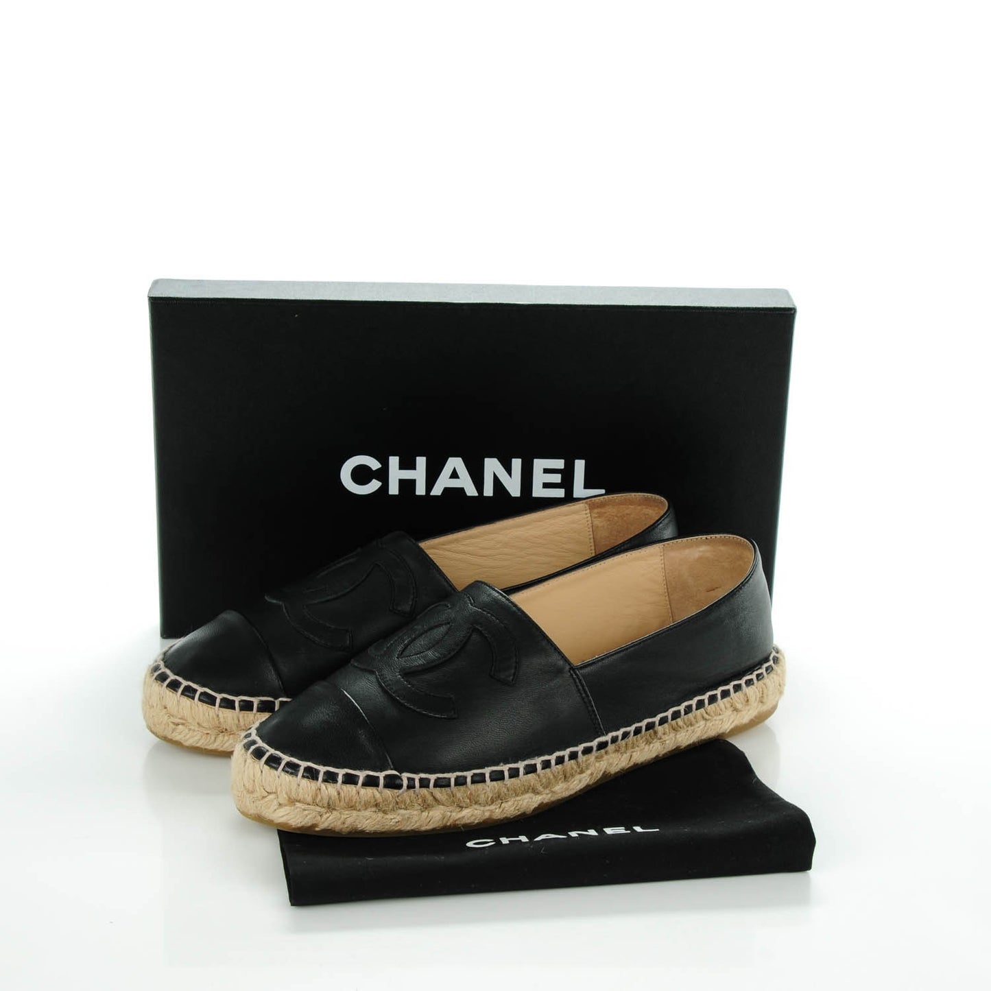 Lambskin CC Espadrilles 38 Black