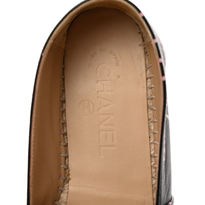 Chanel Lambskin Grosgrain Printed Espadrilles 38 Multicolor Black 9 of 13