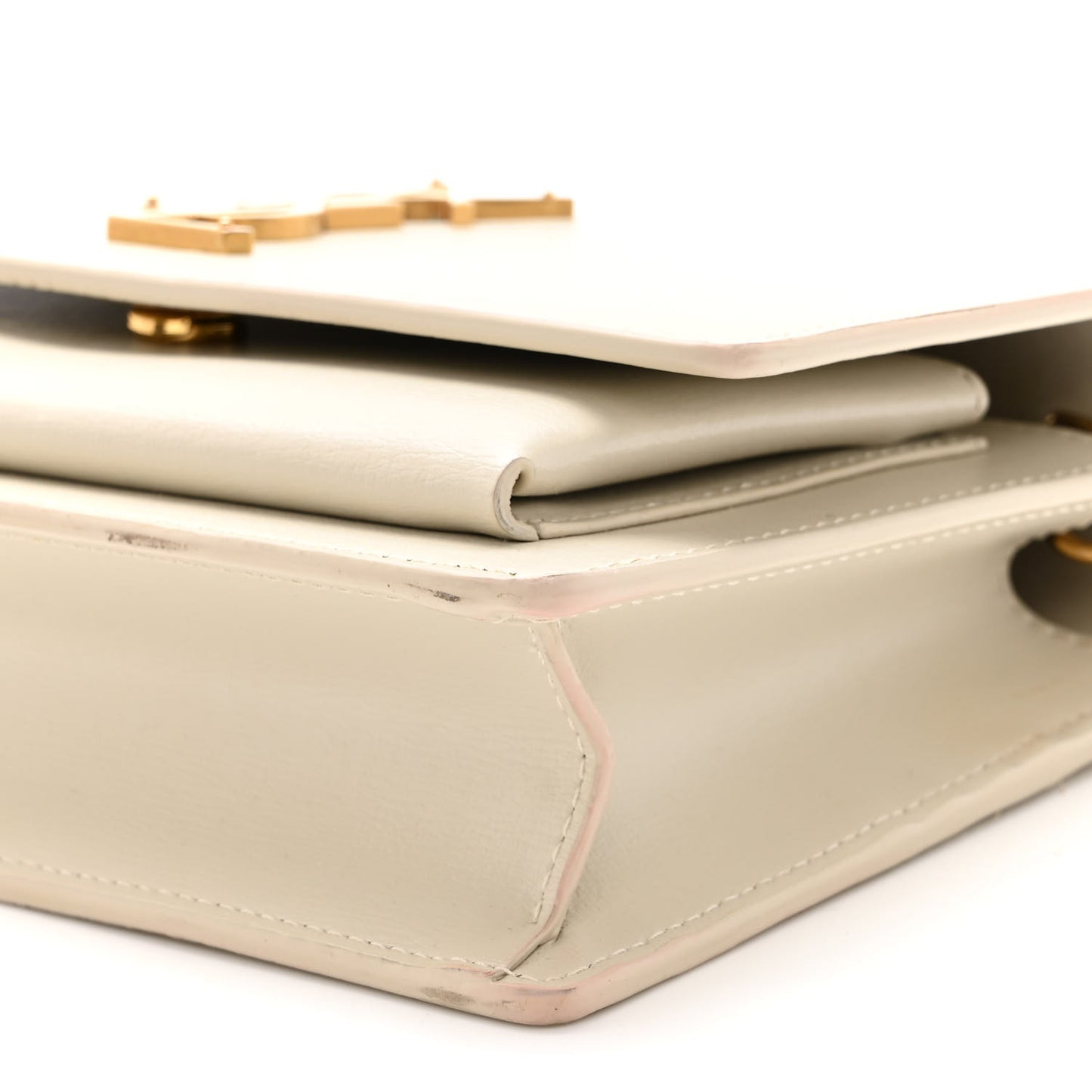 Calfskin Monogram Sunset Chain Wallet Blanc Vintage