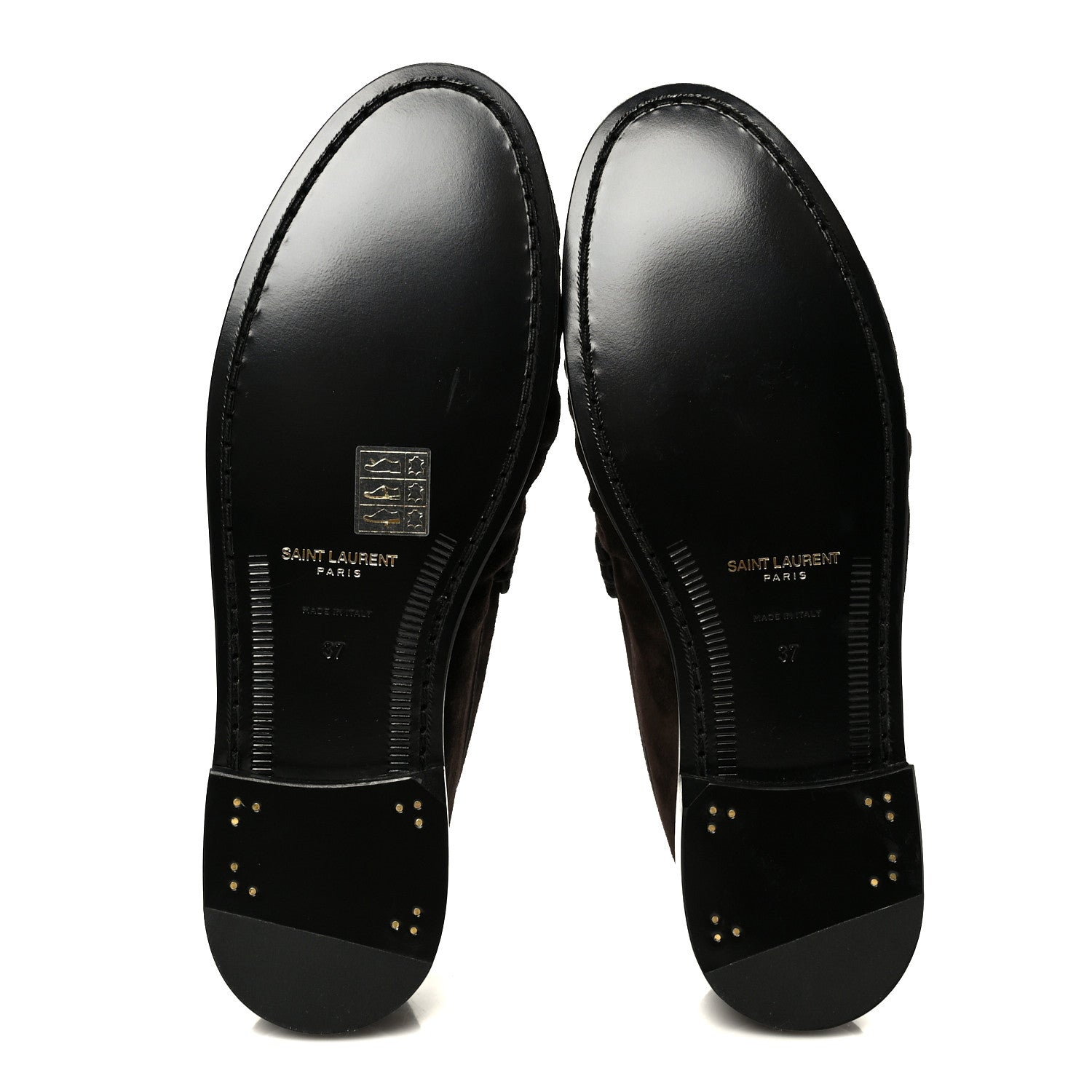 Saint Laurent Suede Le Loafer 15 Penny Slippers 37 Dark Chocolate 6 of 10