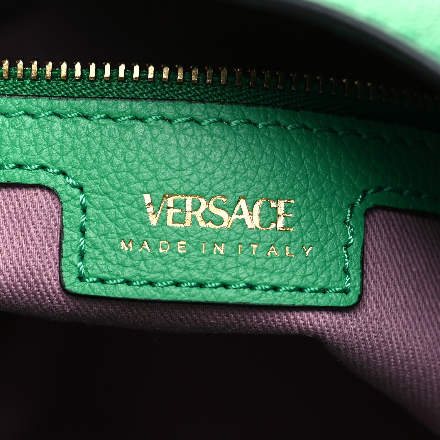 Versace Grained Calfskin La Medusa Bucket Bag Green 6 of 9