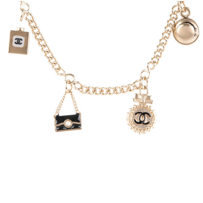 Chanel Enamel CC Charm Necklace Black Gold 3 of 5