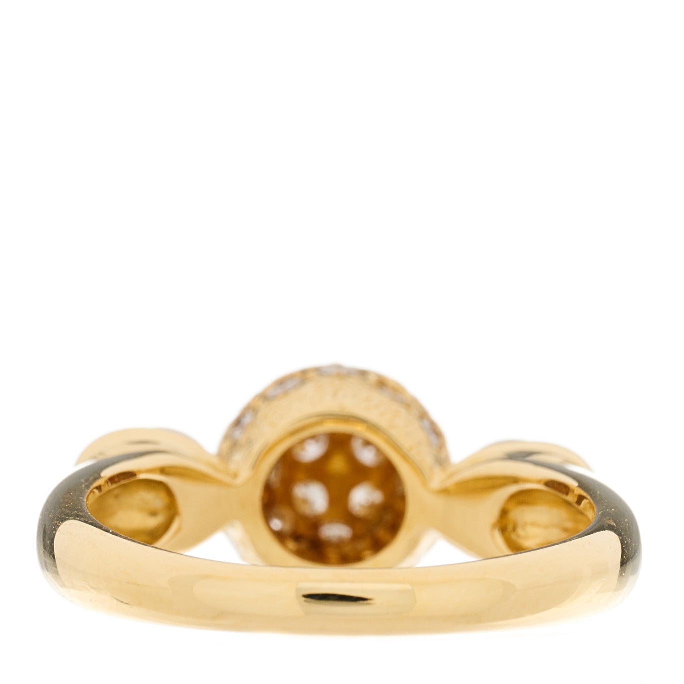 18K Yellow Gold Diamond Akoya Pearl Ball Ring 51 5.75
