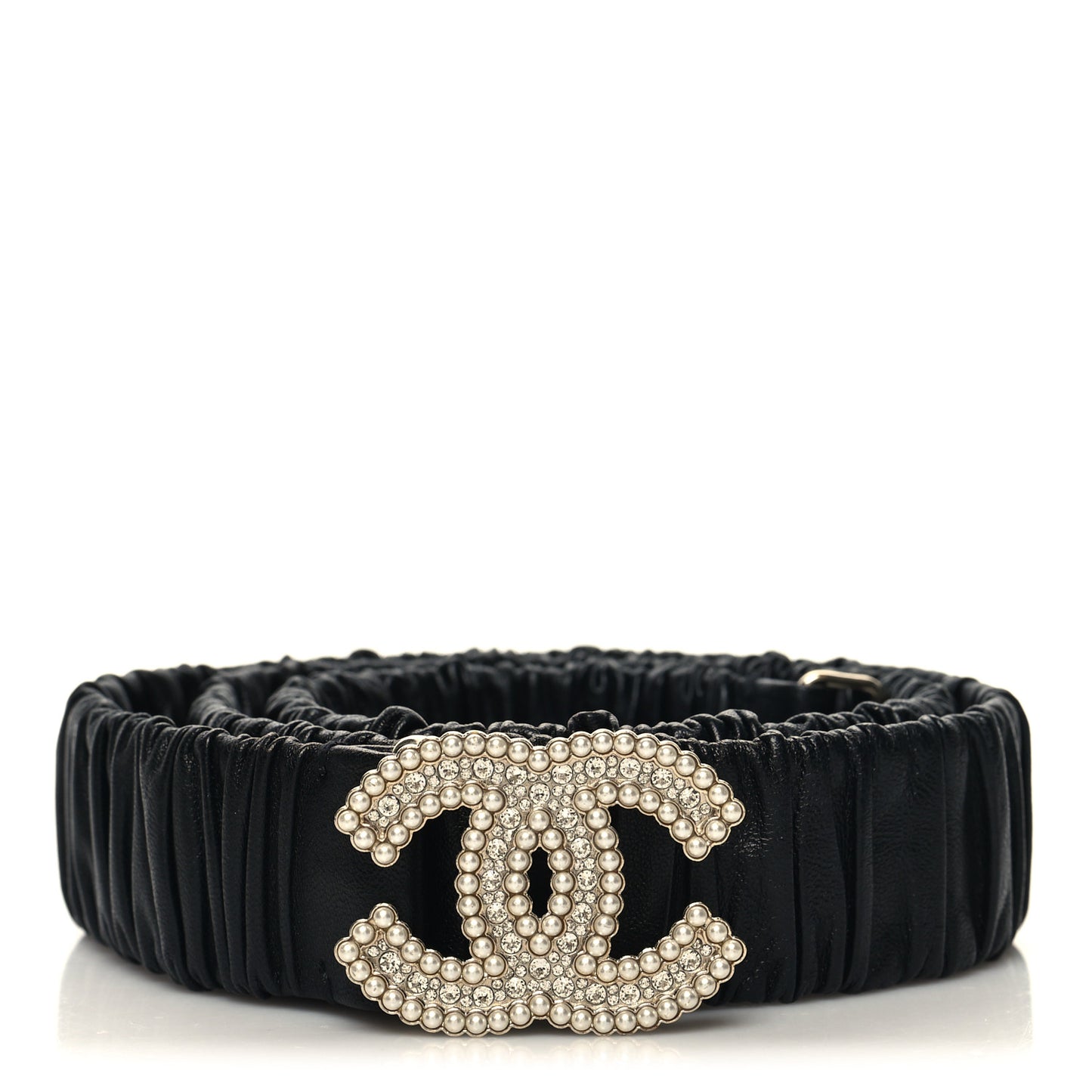 Lambskin Crystal Pearl CC Belt 95 38 Black