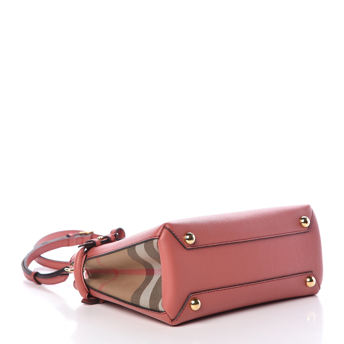 Grainy Calfskin House Check Small Banner Tote Cinnamon Red