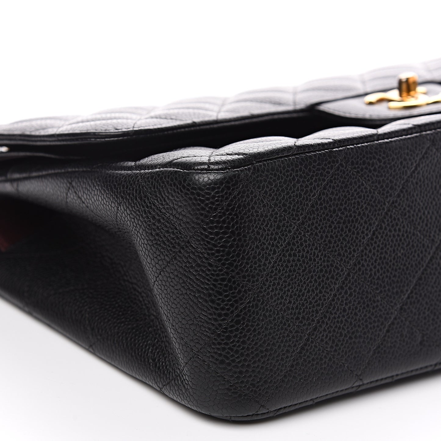 Caviar Quilted Jumbo Double Flap Black