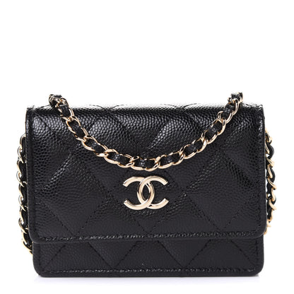 Chanel Caviar Quilted Belt Bag With Charms On Chain Black 1 of 4