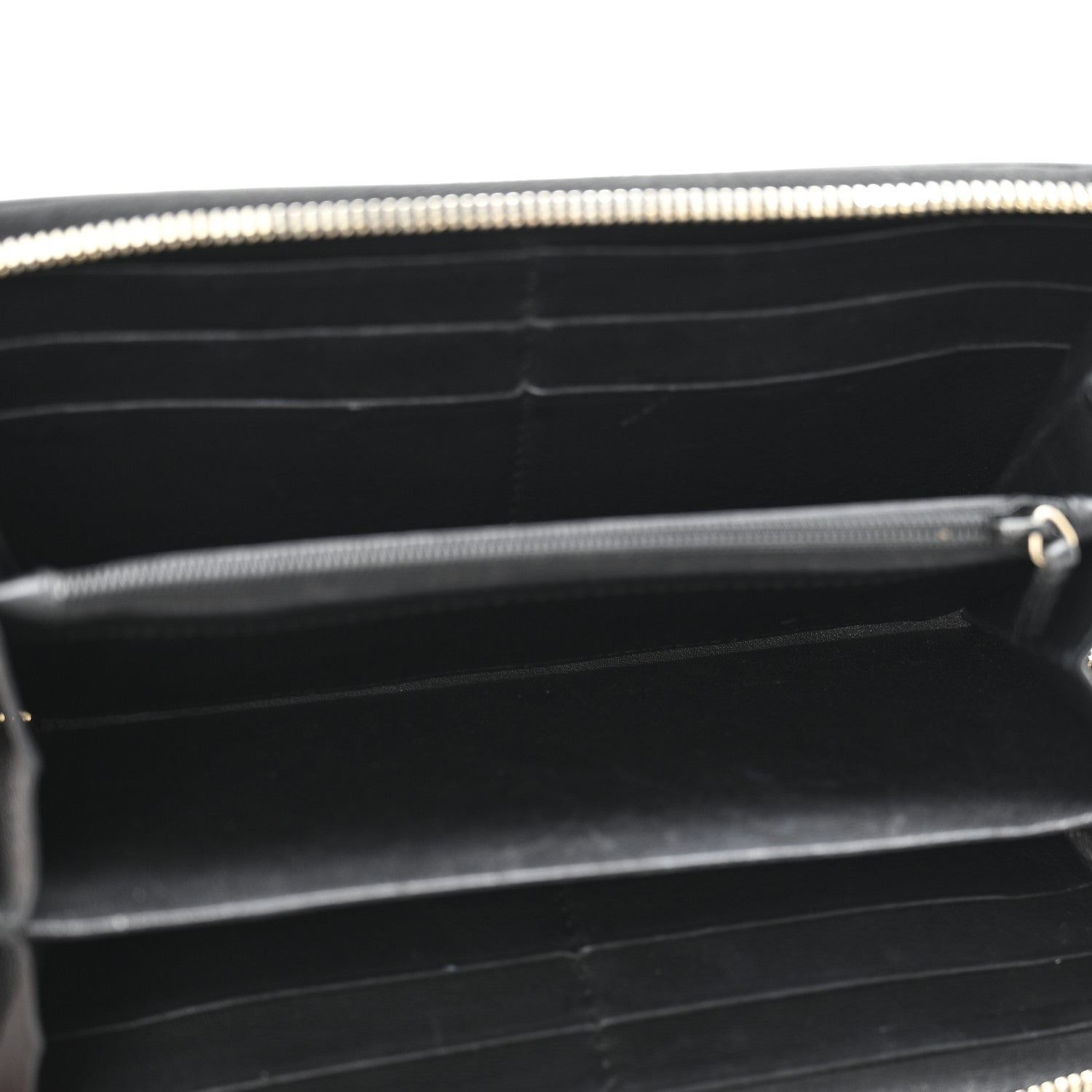 Gucci Guccissima Margaux Calfskin Metal Bar Zip Around Wallet Black 5 of 10