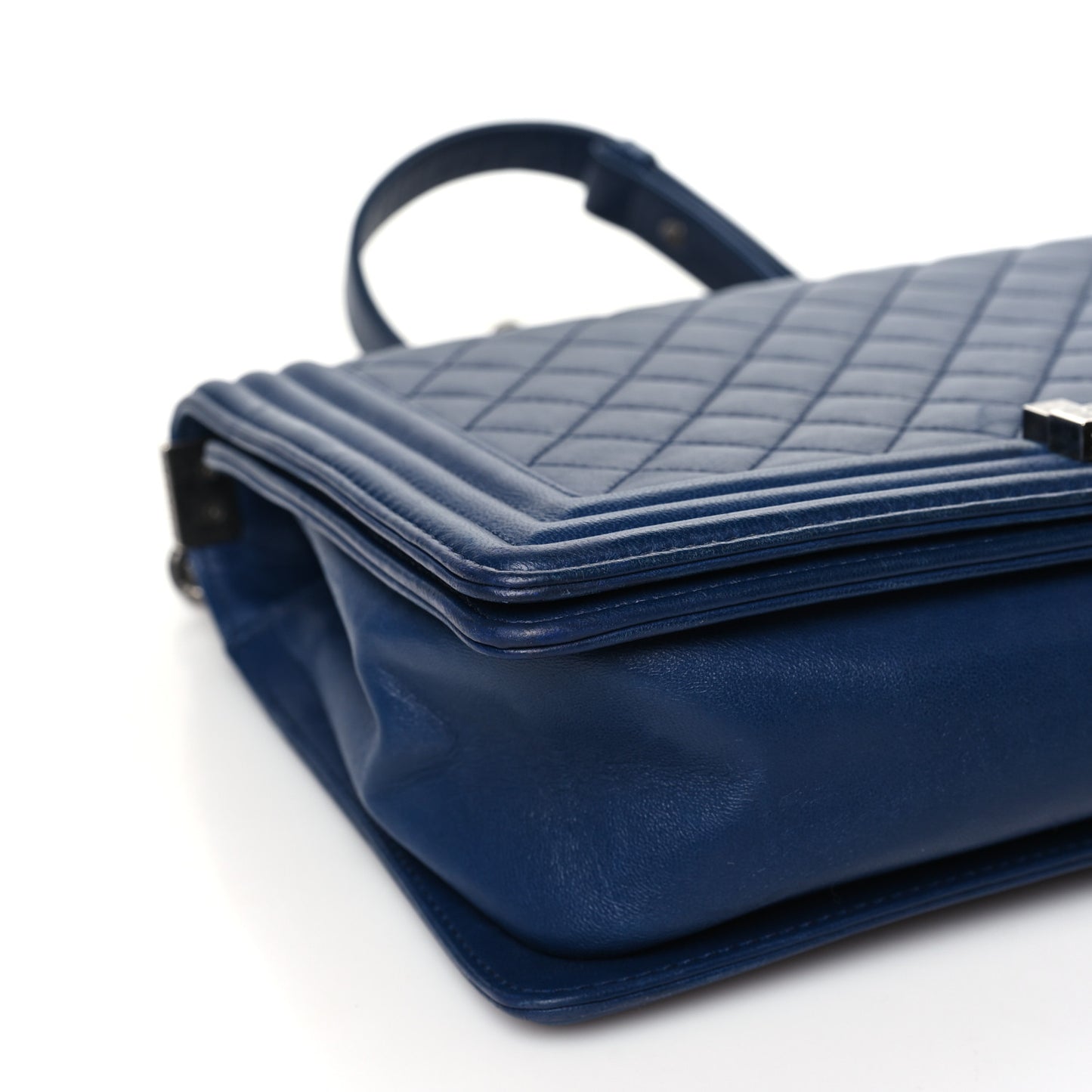 Calfskin Quilted New Medium Boy Flap Dark Blue