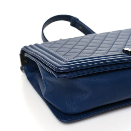 Chanel Calfskin Quilted New Medium Boy Flap Dark Blue 9 of 10