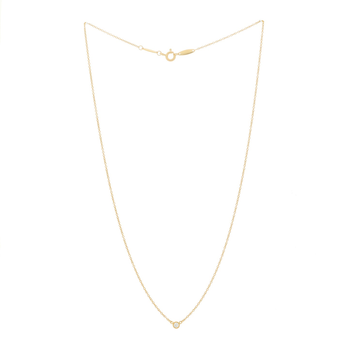 18K Yellow Gold Diamond .05ct Elsa Peretti Diamonds by the Yard Pendant Necklace