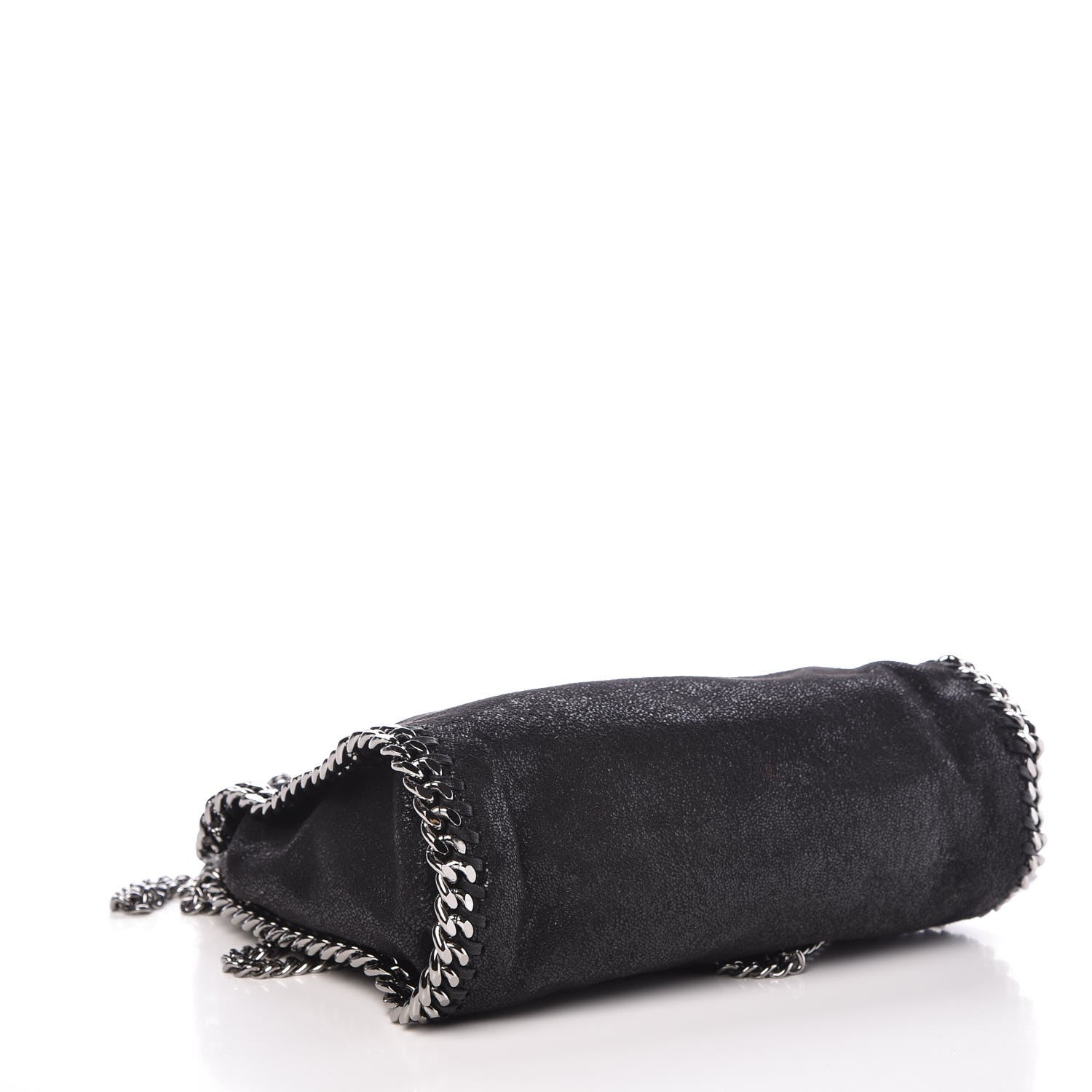 Stella McCartney Shaggy Deer Mini Falabella Fold Over Tote Black 4 of 7
