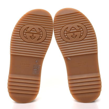 Gucci GG Supreme Monogram Water Flora Angelina Platform Slide Sandals 36 Beige White Multicolor 5 of 8