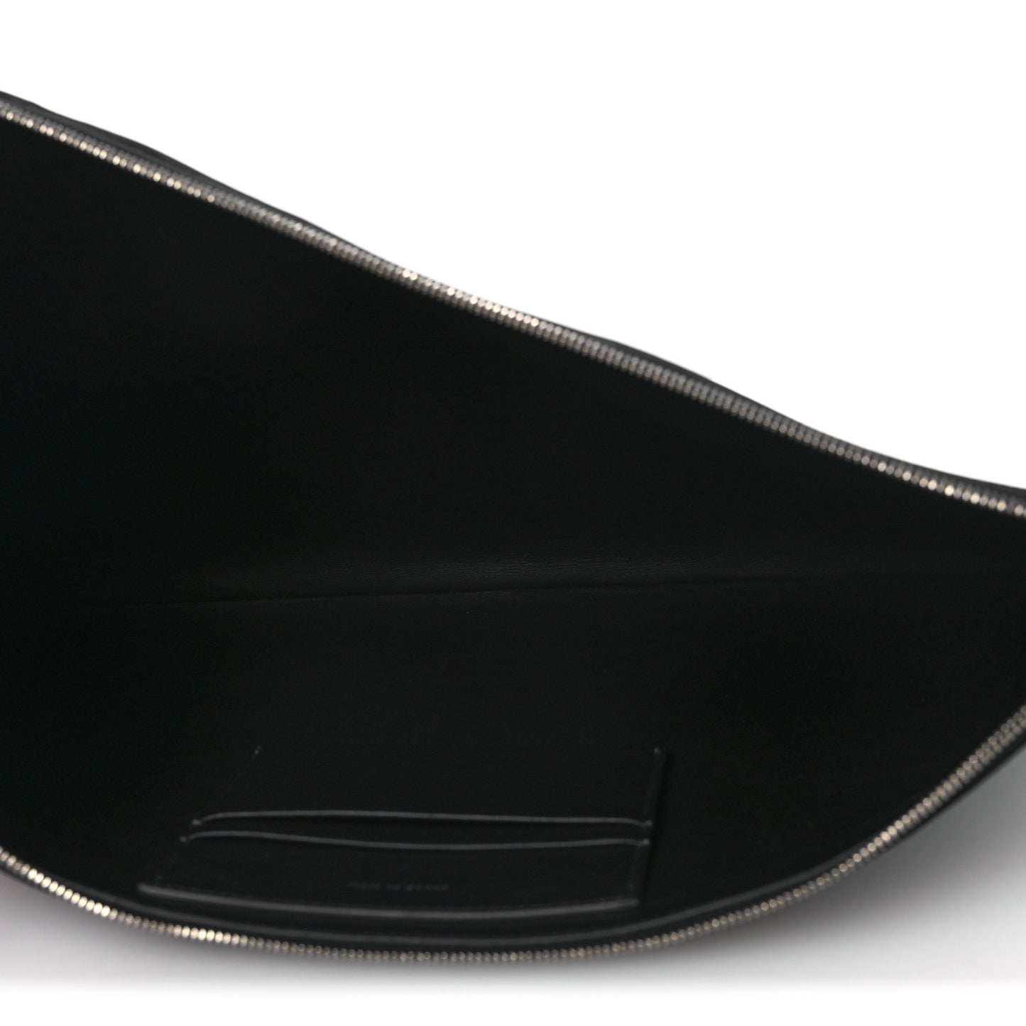 Calfskin Large Made In Clutch Pouch Black