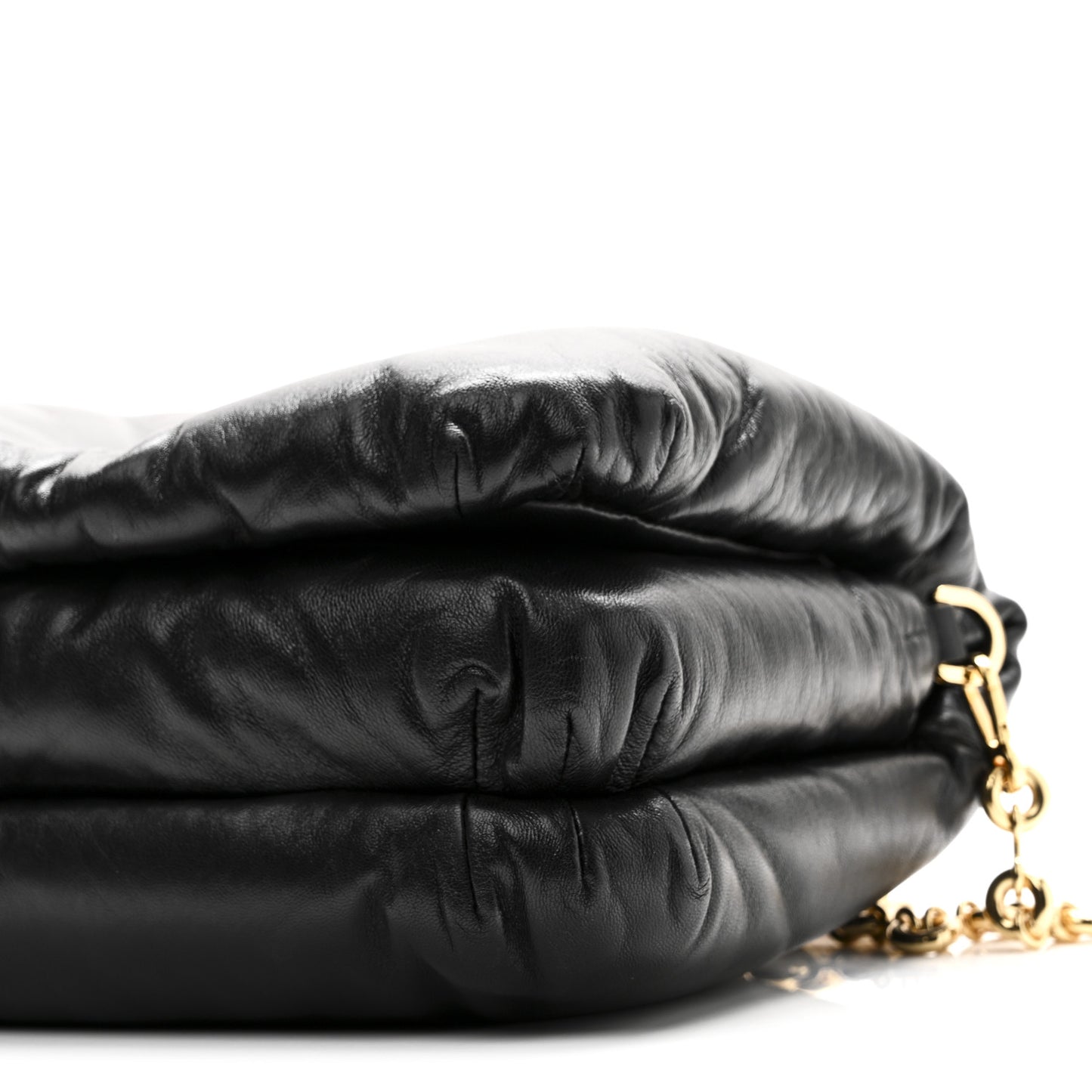 Lambskin Small Goya Puffer Bag Black