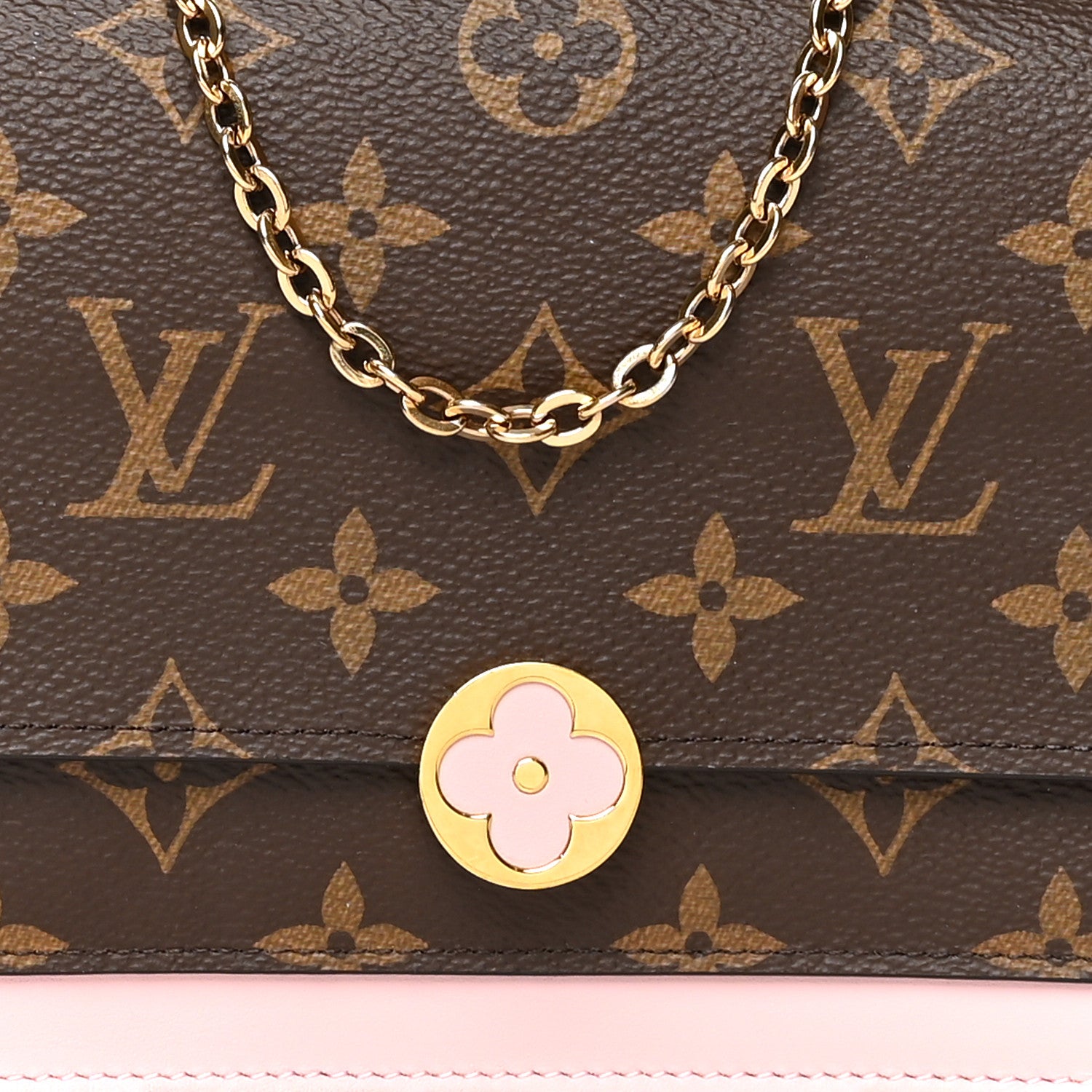 Louis Vuitton Monogram Flore Chain Wallet Rose Ballerine 8 of 10