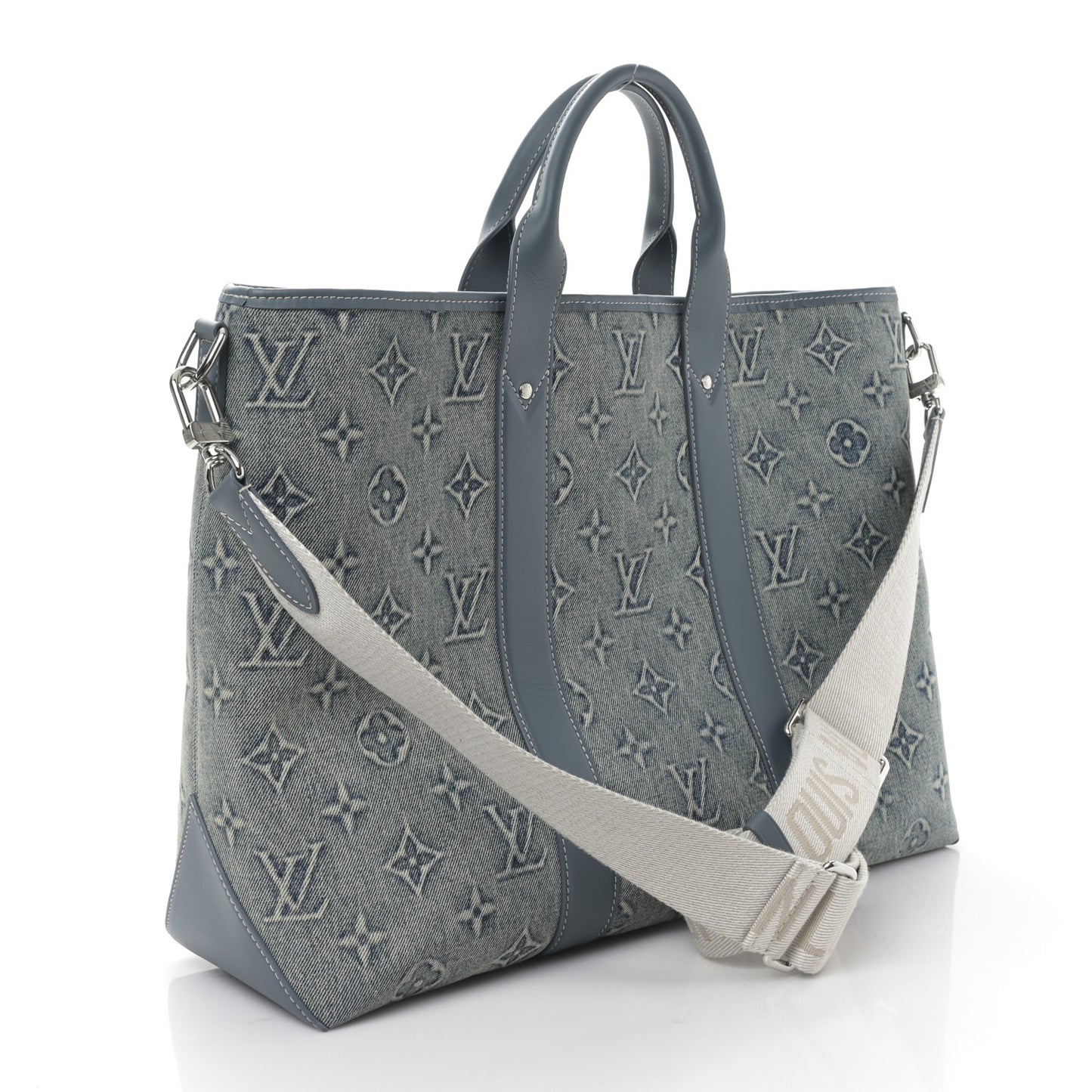 Monogram Washed Denim Weekend Tote NM Blue