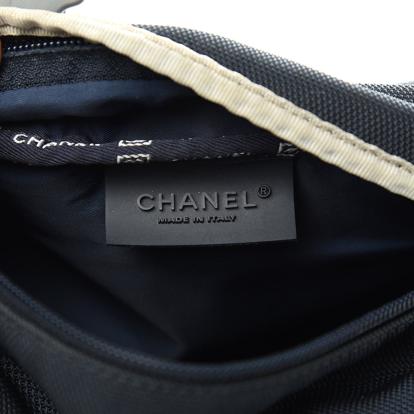 Nylon Mesh Sport Belt Bag Navy White