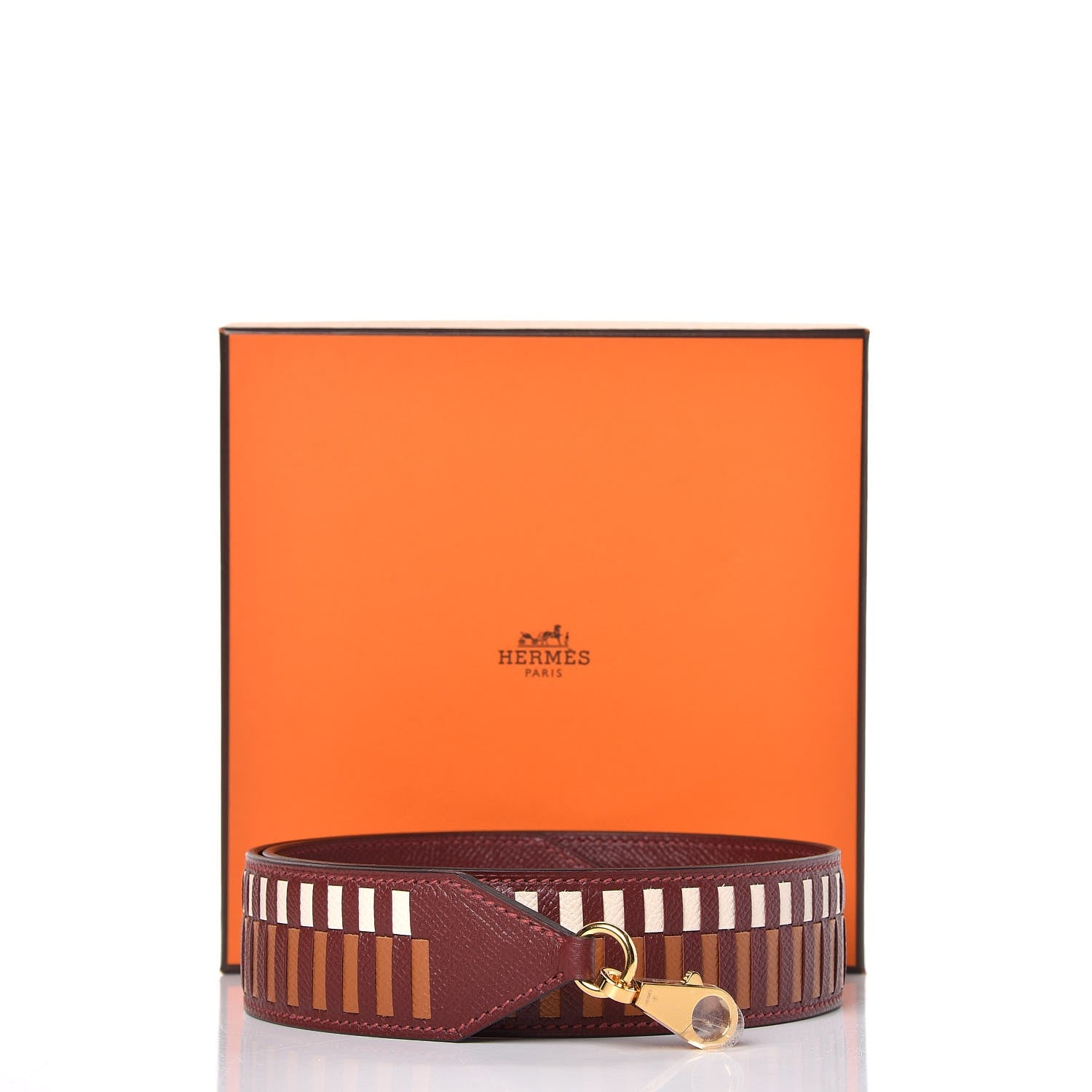 Hermes Epsom 45mm Tressage Shoulder Strap Rouge H Craie Gold 7 of 7