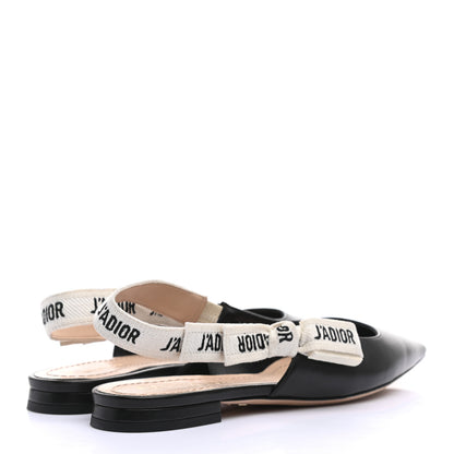 Christian Dior Lambskin Ribbon J'Adior Slingback Ballet Flats 35 Black 4 of 8