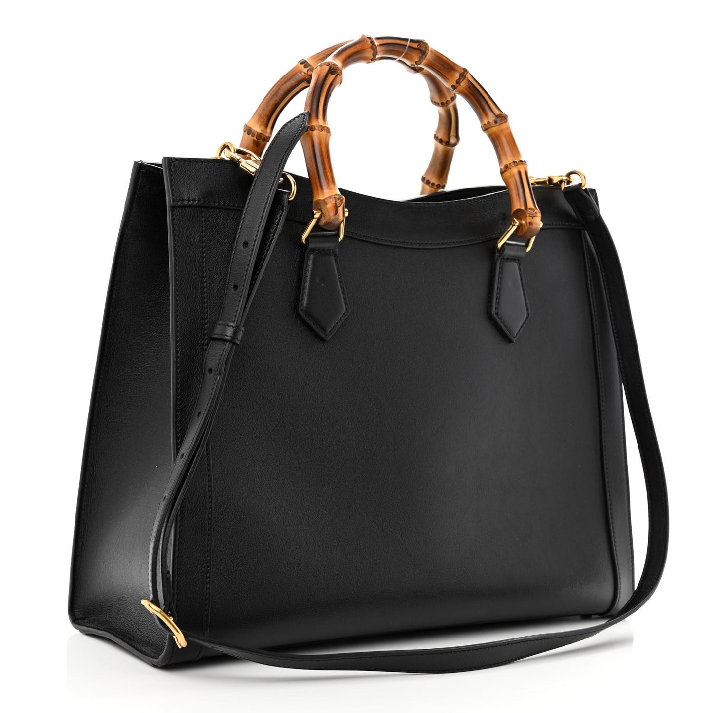 Wonka Grain Calfskin Medium Diana Tote Bag Black