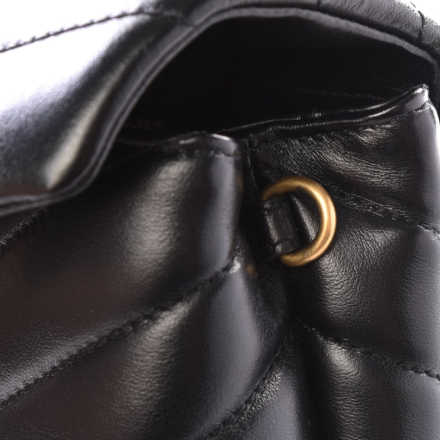 Calfskin Y Quilted Monogram Toy Loulou Crossbody Bag Black