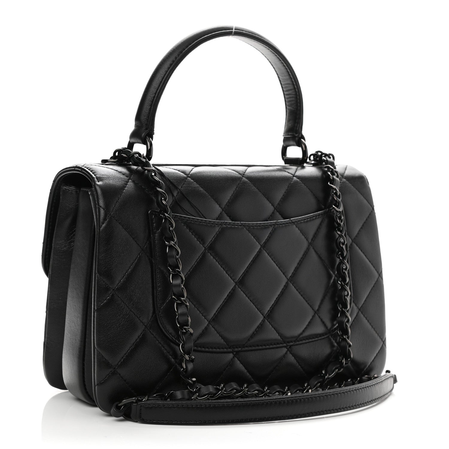 Chanel Lambskin Quilted Small Trendy CC Dual Handle Flap Bag So Black 3 of 11