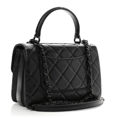 Chanel Lambskin Quilted Small Trendy CC Dual Handle Flap Bag So Black 3 of 11
