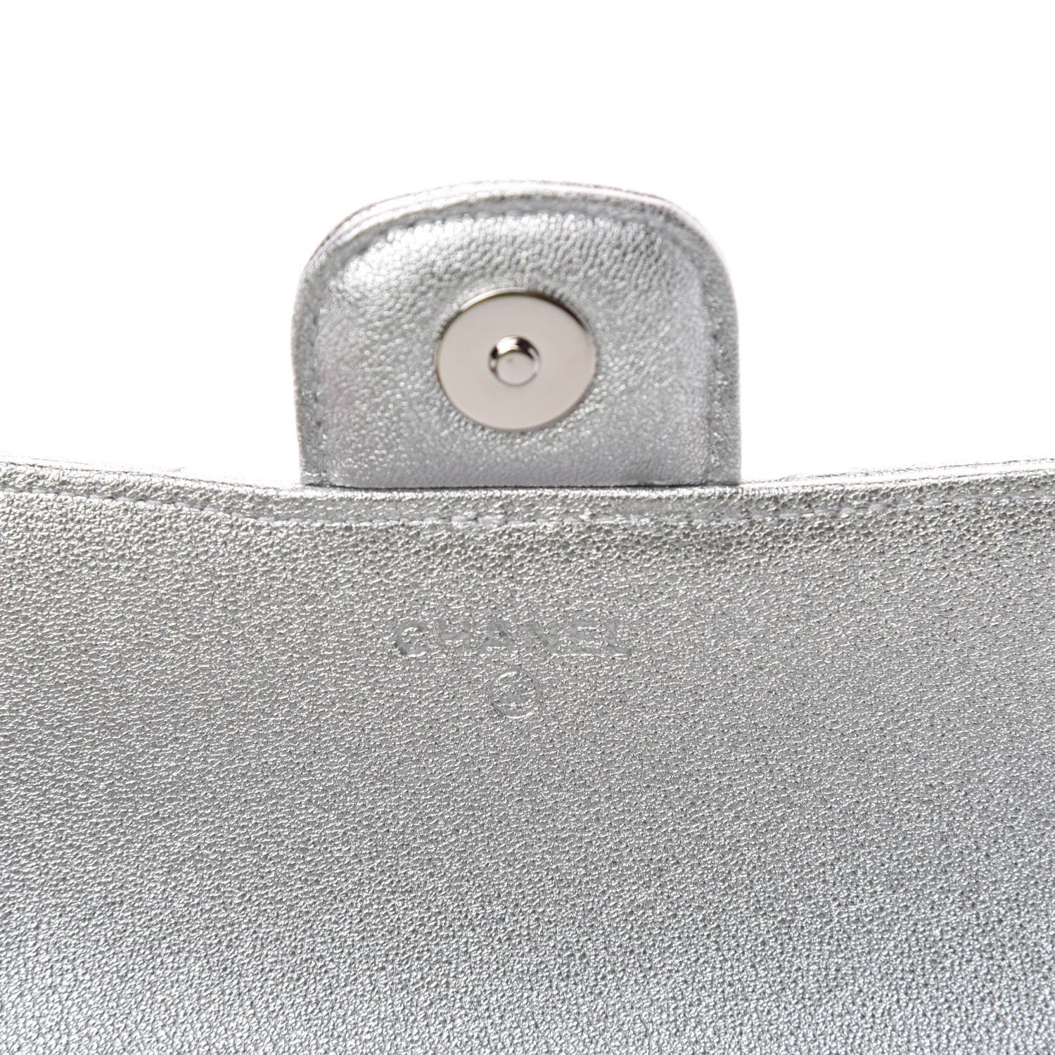 Chanel Metallic Lambskin Quilted Glasses Case With Chain Silver 8 of 12