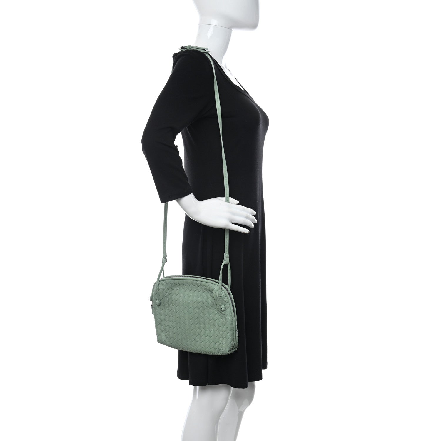 Bottega Veneta Nappa Intrecciato Nodini Crossbody Messenger New Sauge 2 of 10