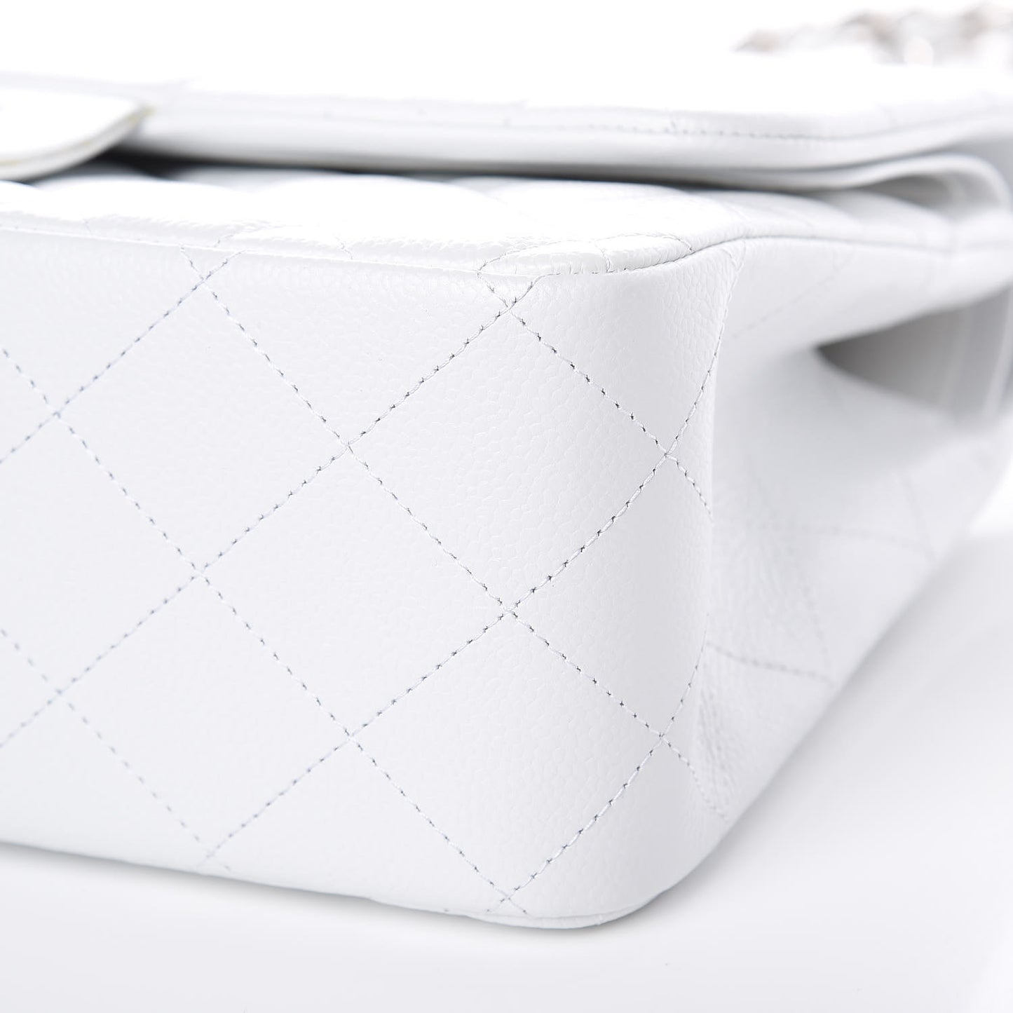 Caviar Quilted Jumbo Double Flap White