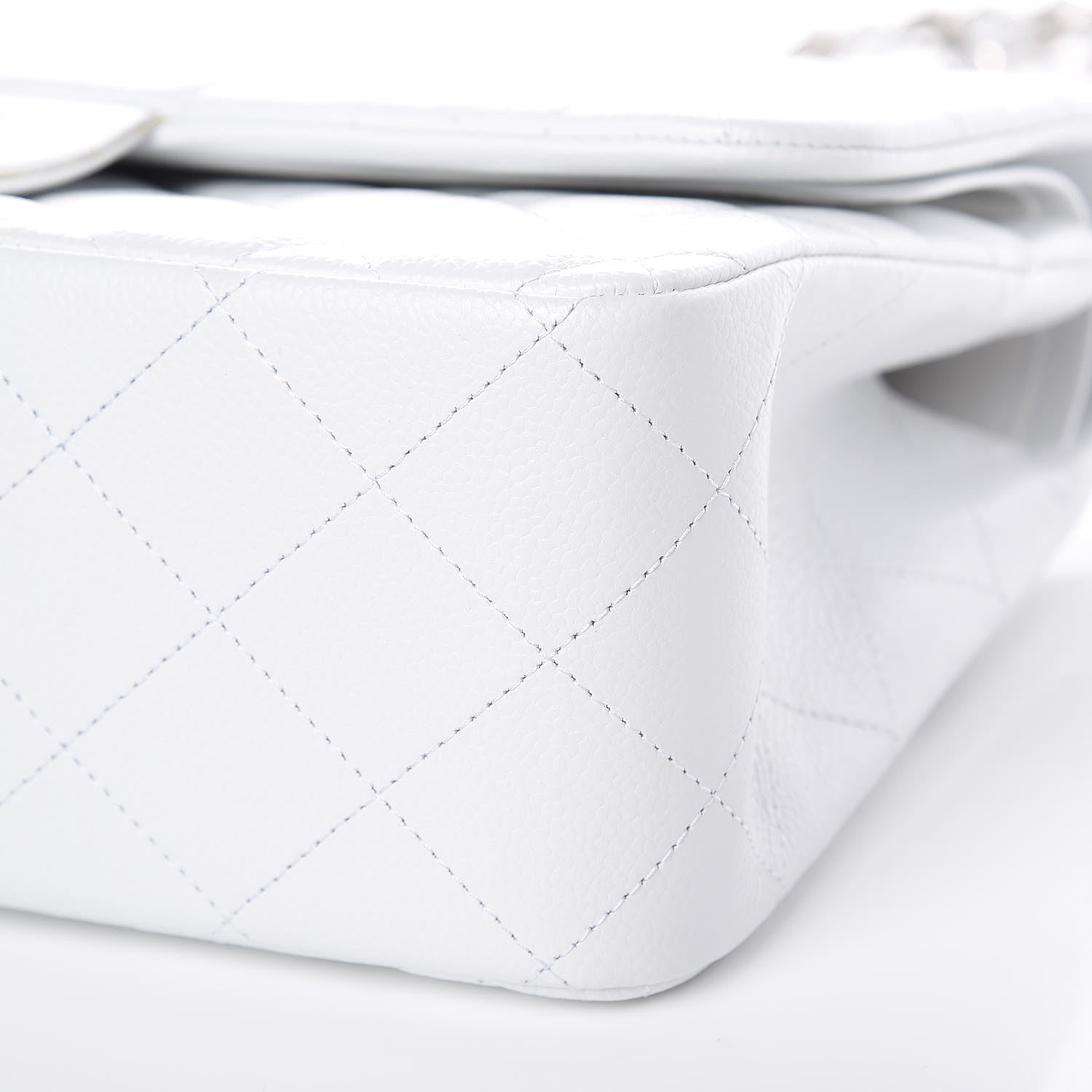 Chanel Caviar Quilted Jumbo Double Flap White 10 of 10