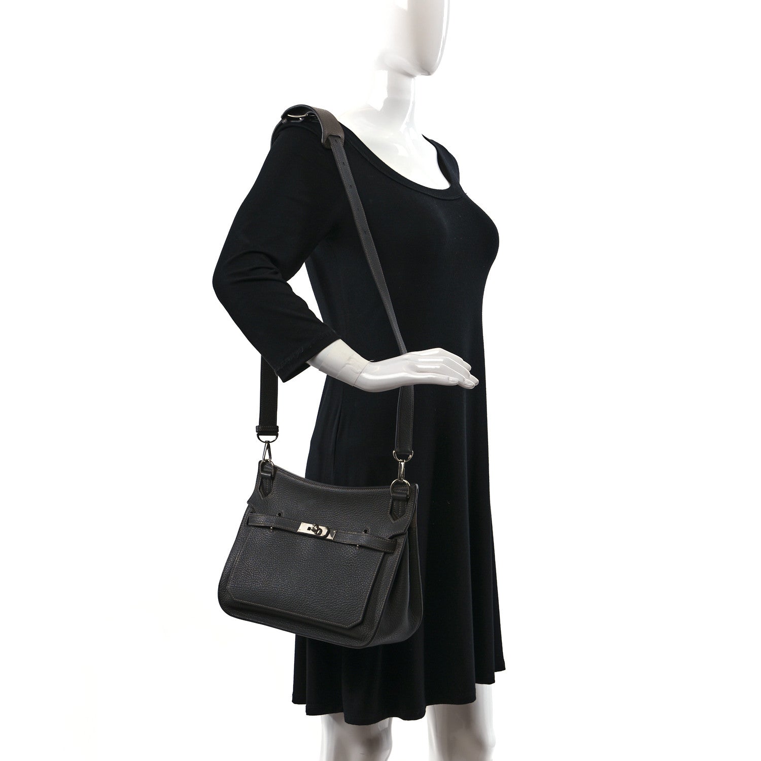 Hermes Taurillon Clemence Eclat Jypsiere 28 Etain Etoupe 2 of 11