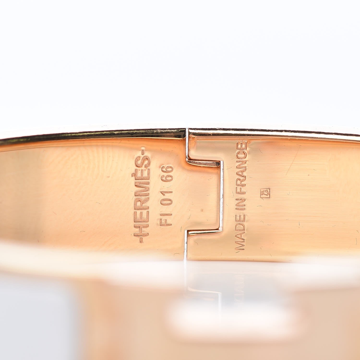 Hermes Enamel Narrow Clic Clac H Bracelet PM White 4 of 5