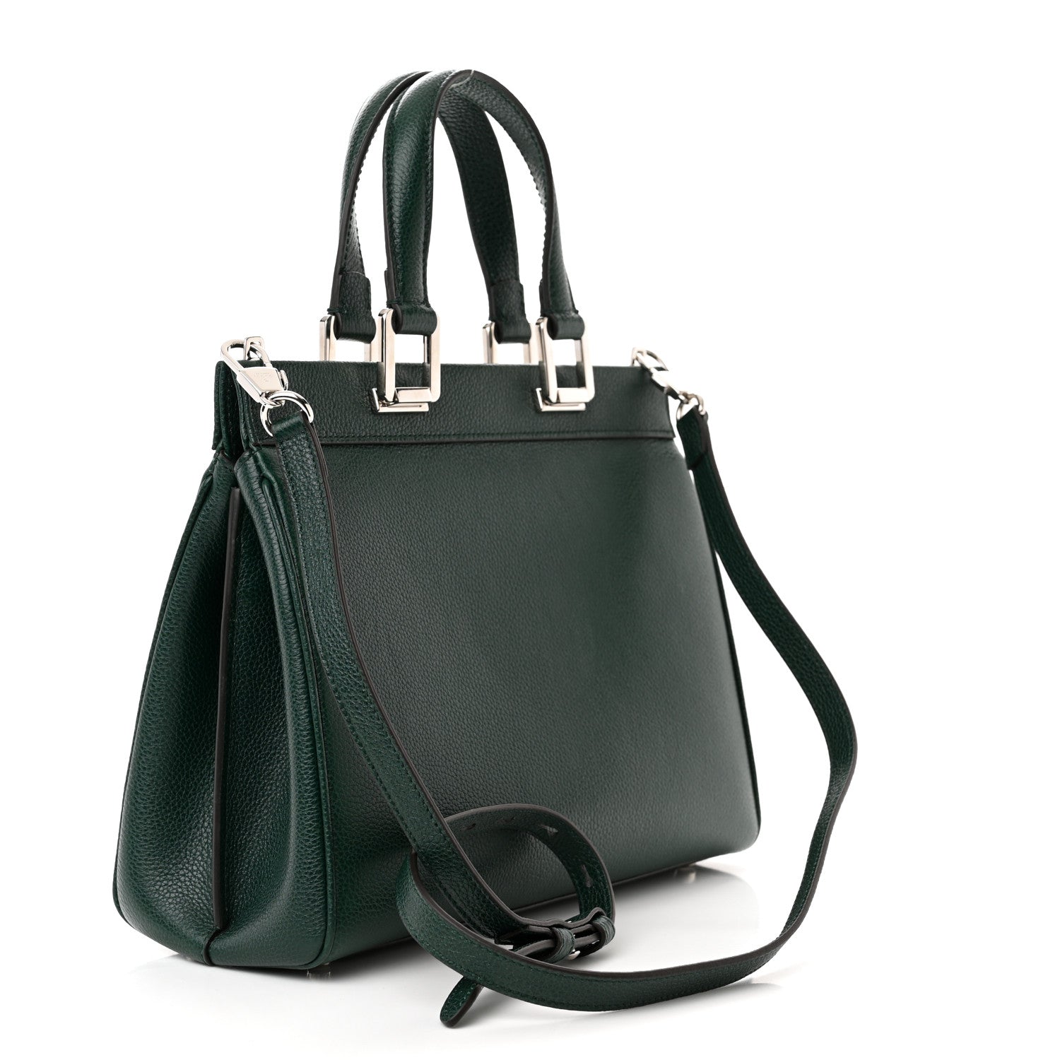 Gucci Grainy Calfskin Small Zumi Top Handle Bag Vintage Green 3 of 10