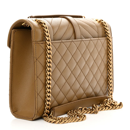 Saint Laurent Grain De Poudre Textured Mixed Matelasse Medium Triquilt Monogram Satchel Old Oil 3 of 12