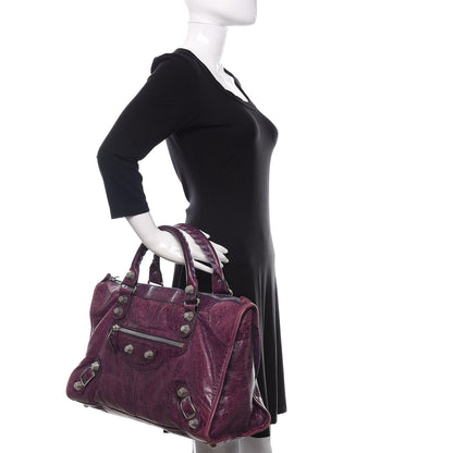 Balenciaga Agneau Giant 21 Silver Hardware Work Raisin 2 of 13