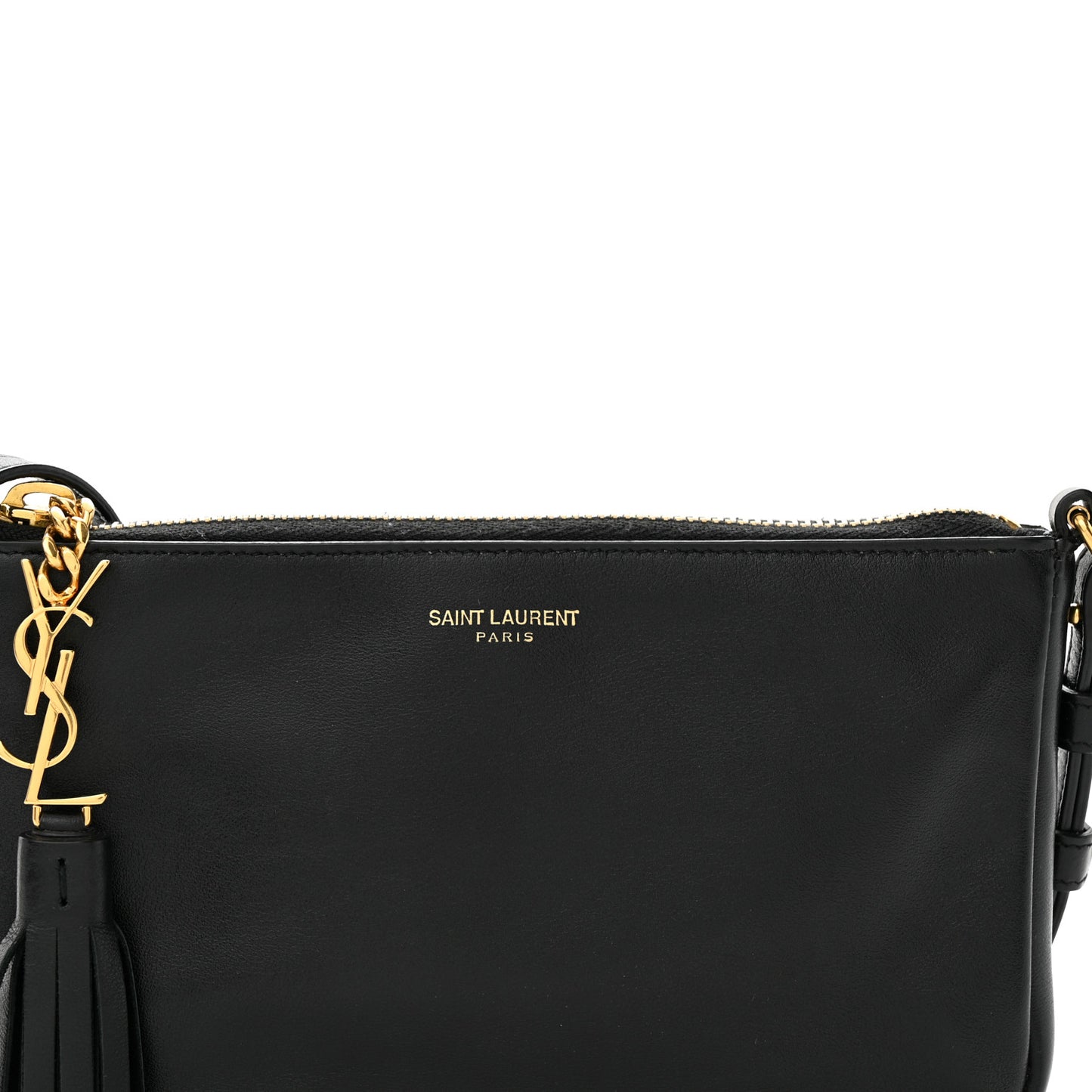 Calfskin Monogram Phone Pouch Crossbody Bag Black