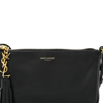 Saint Laurent Calfskin Monogram Phone Pouch Crossbody Bag Black 8 of 10