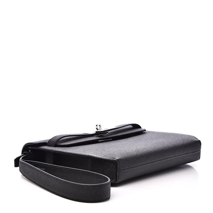 Hermes Epsom Kelly Depeches 25 Pouch Black 4 of 10