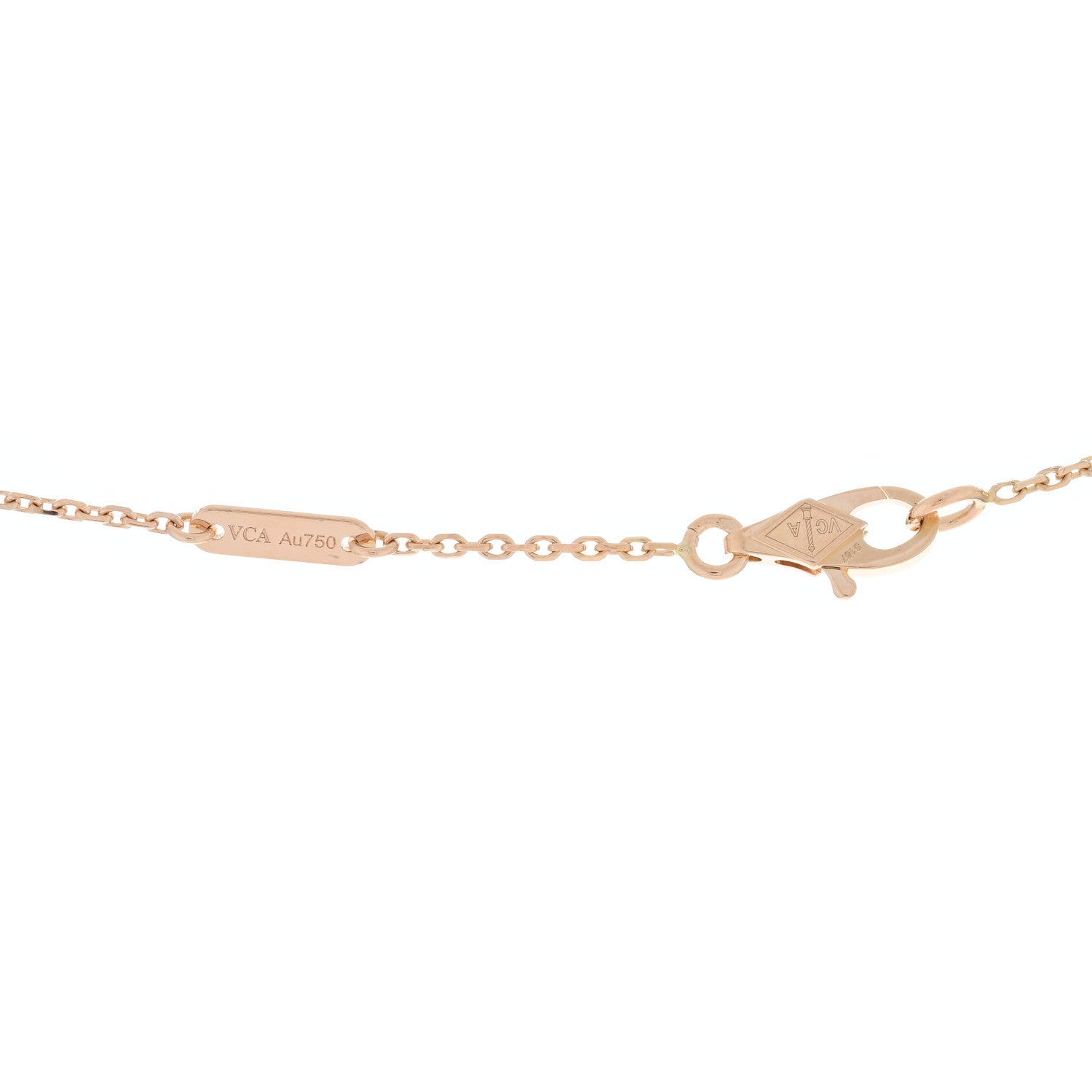 Van Cleef & Arpels 18K Rose Gold Carnelian Sweet Alhambra Pendant Necklace 4 of 5