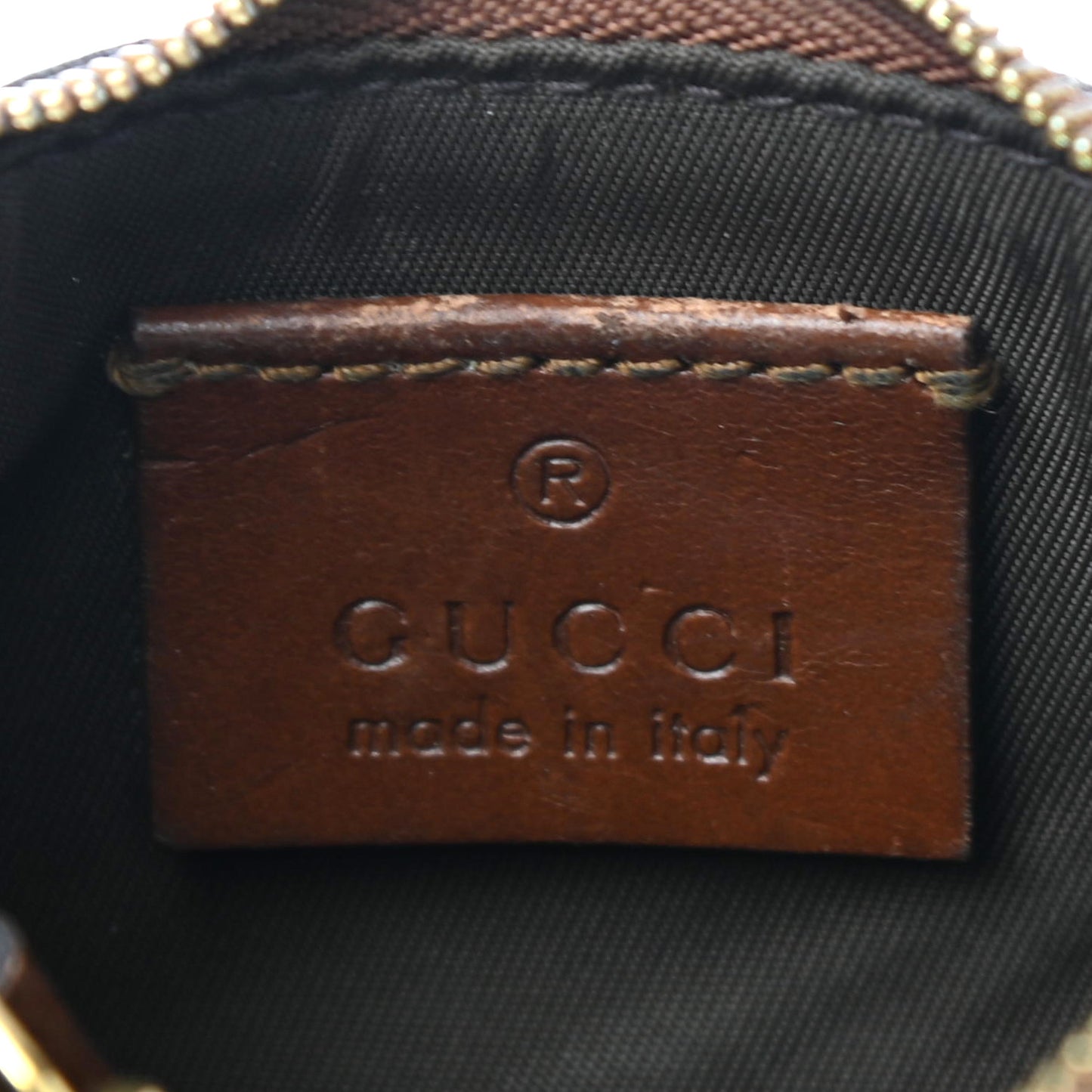 GG Supreme Monogram Key Case Brown