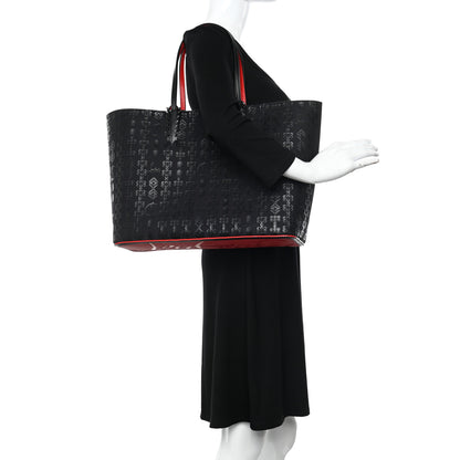 Christian Louboutin Calfskin Loubinetic Spikes East West Cabata Tote Black 2 of 13
