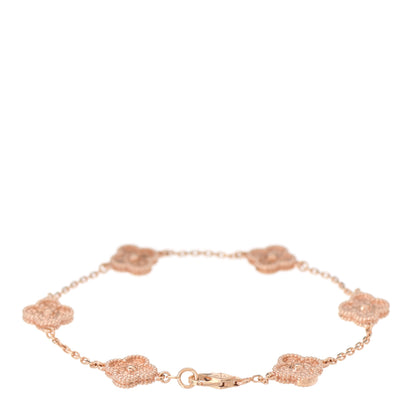 Van Cleef & Arpels 18K Rose Gold 6 Motifs Sweet Alhambra Bracelet 3 of 8