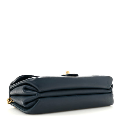 Chanel Glazed Calfskin Quilted Small Straight Lined Flap Blue 4 of 14
