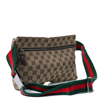 Gucci GG Monogram Web Double Pocket Belt Bag Dark Brown 3 of 25