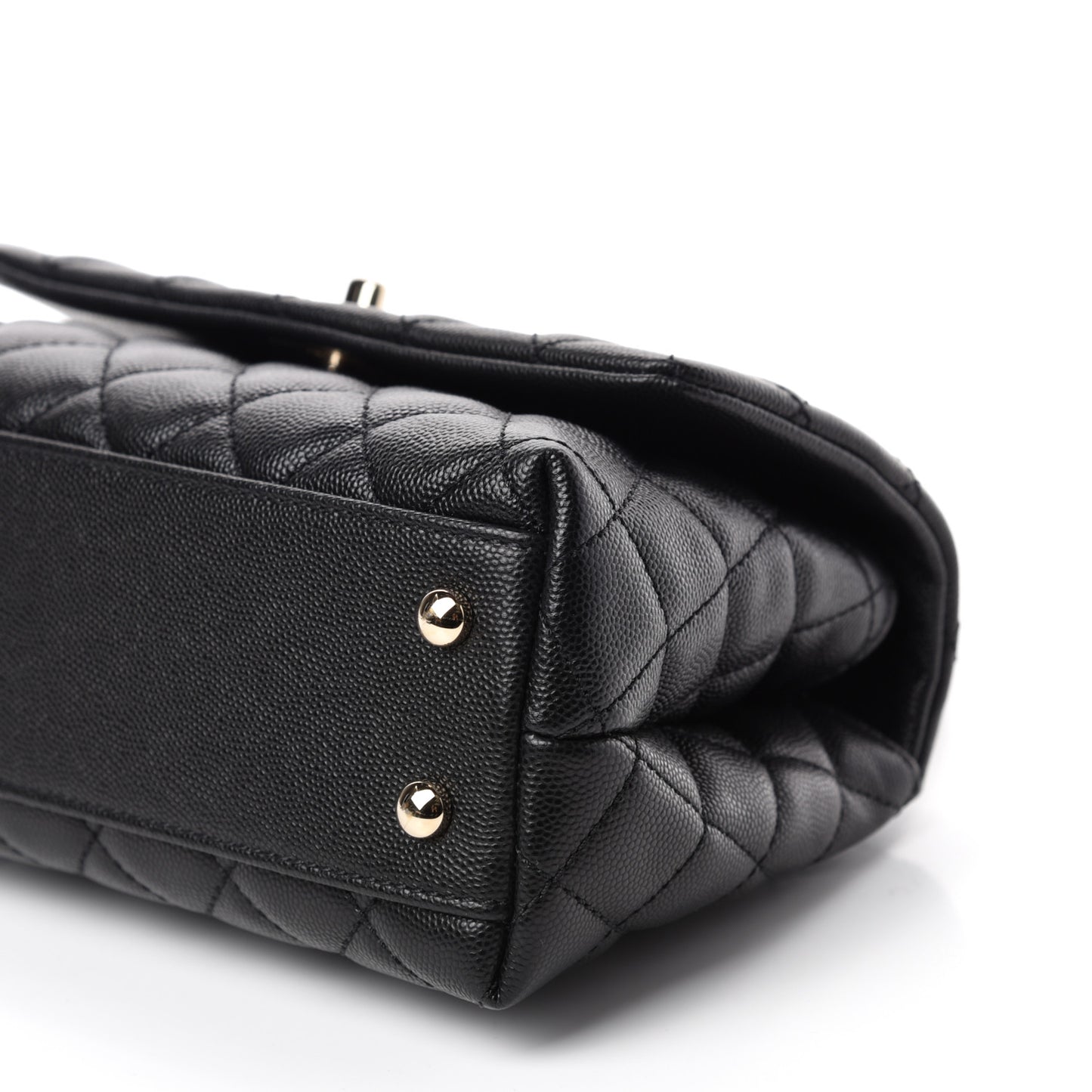 Caviar Quilted Mini Coco Handle Flap Black